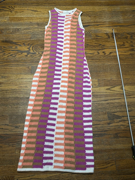 Dresses & Skirts - Sleeveless Crochet Maxi Dress in Pink, Peach, White and Brown